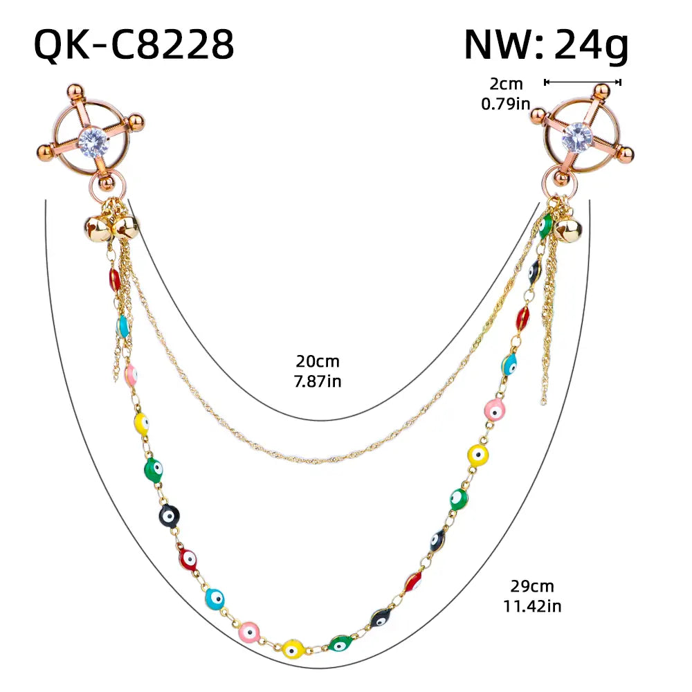 BDSM Stainless Steel Chain Nipple Clips