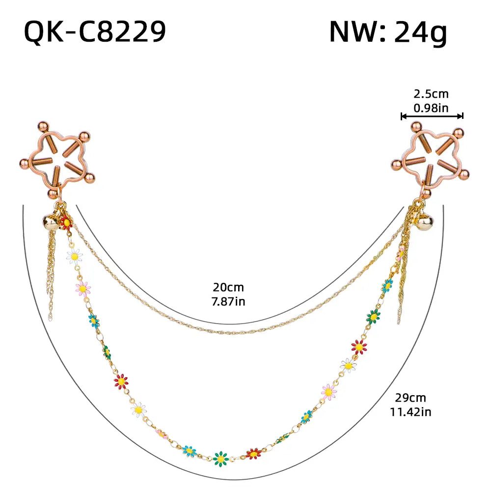 BDSM Stainless Steel Chain Nipple Clips