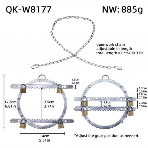 BDSM Submissive Breast Clamps Harness Set