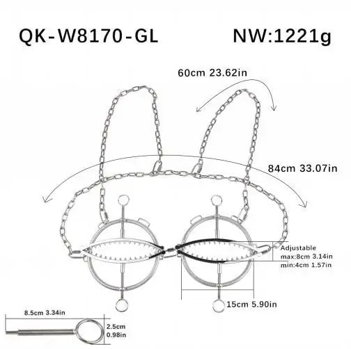 BDSM Submissive Breast Clamps Harness Set