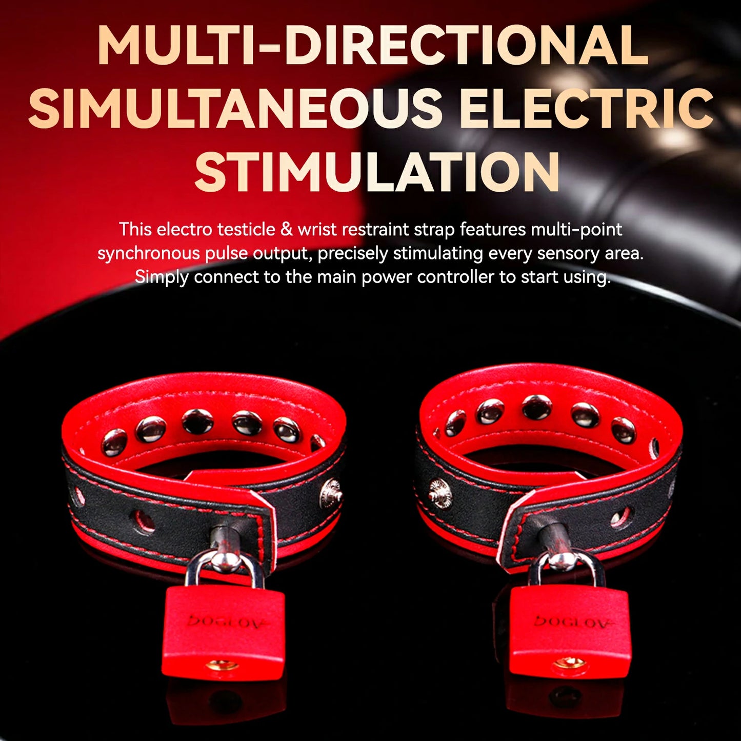 BDSM Testicular Electric Pulse Harness Ring