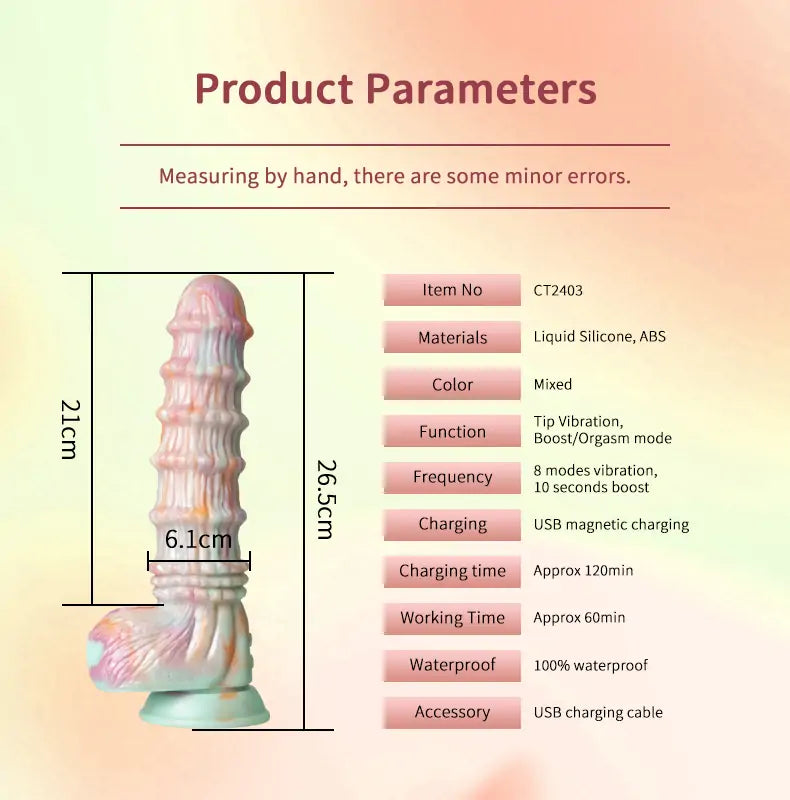 Bamboo Textured Vibrating Fantasy Dildo