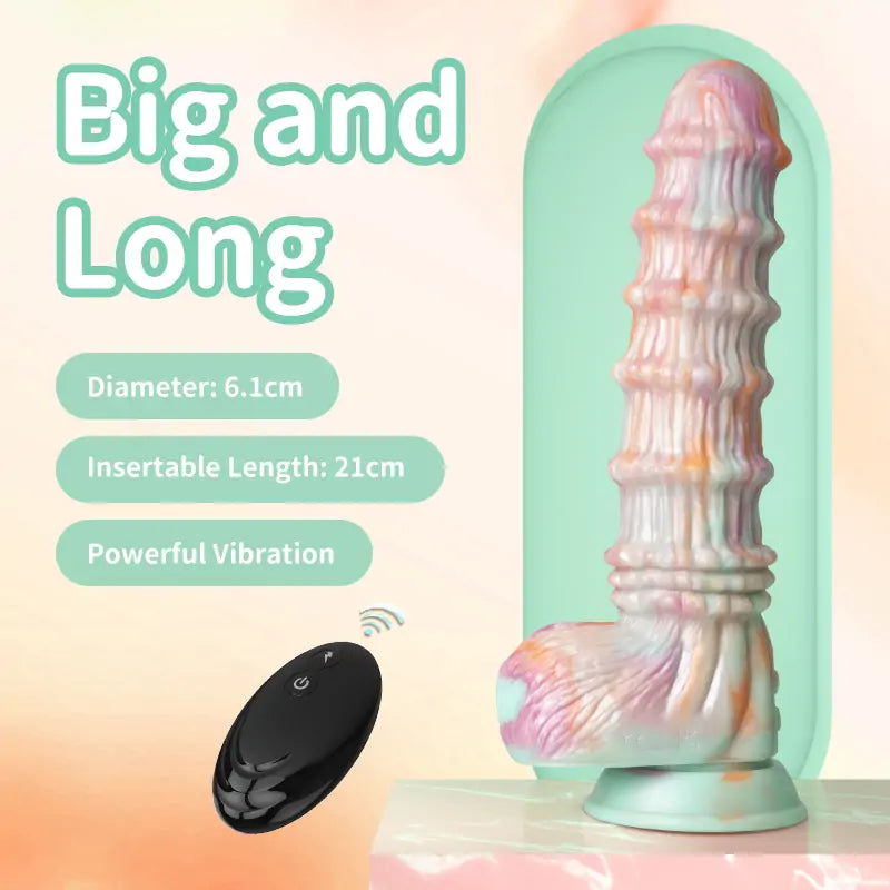 Bamboo Textured Vibrating Fantasy Dildo