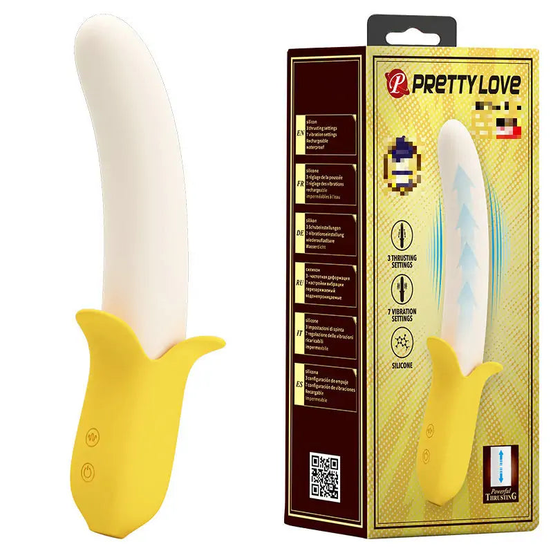 Banana Vibrator - Thrusting Vibrating Dildo