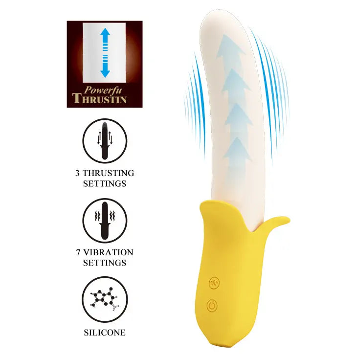 Banana Vibrator - Thrusting Vibrating Dildo