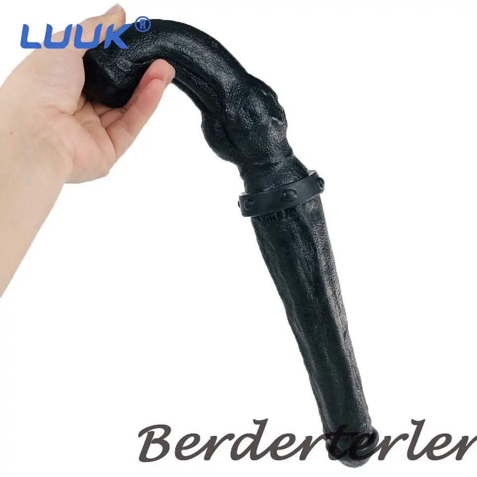 Black Double-Head Knot Fantasy Dildo