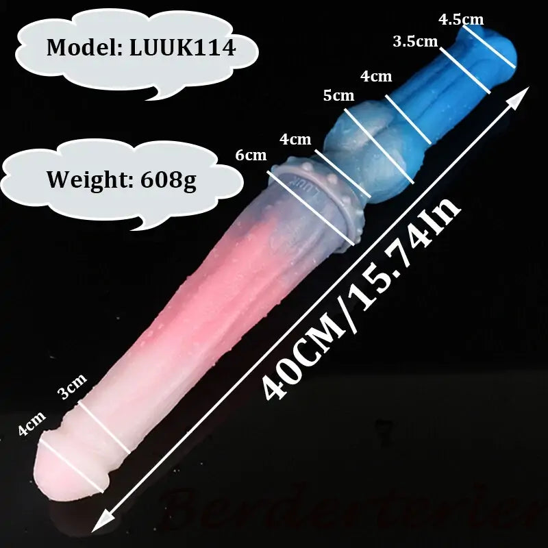 Black Double-Head Knot Fantasy Dildo