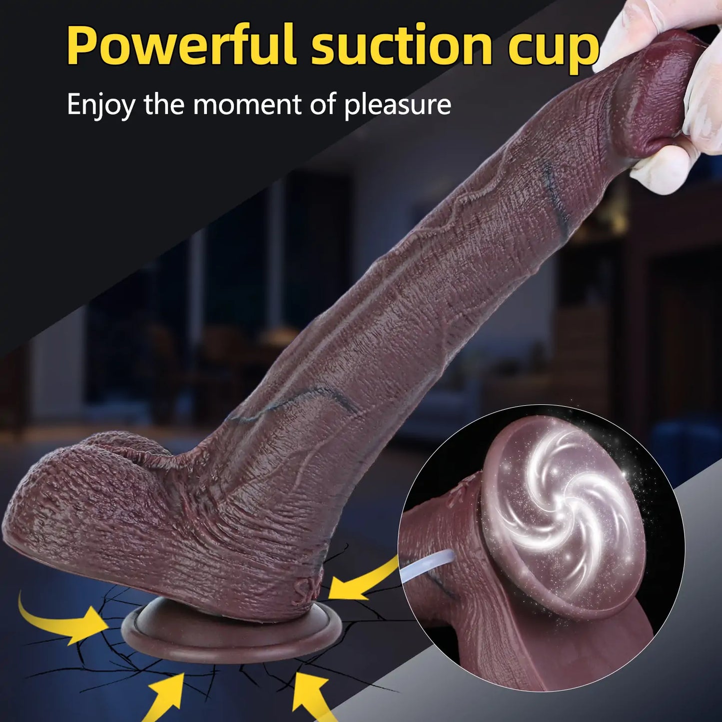 Black Dual-Density Realistic Dildo 11 Inches