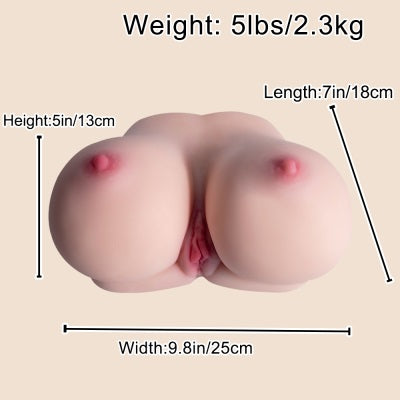 Breasts With Vagina 5lb 2 in 1 Mens Masturbator