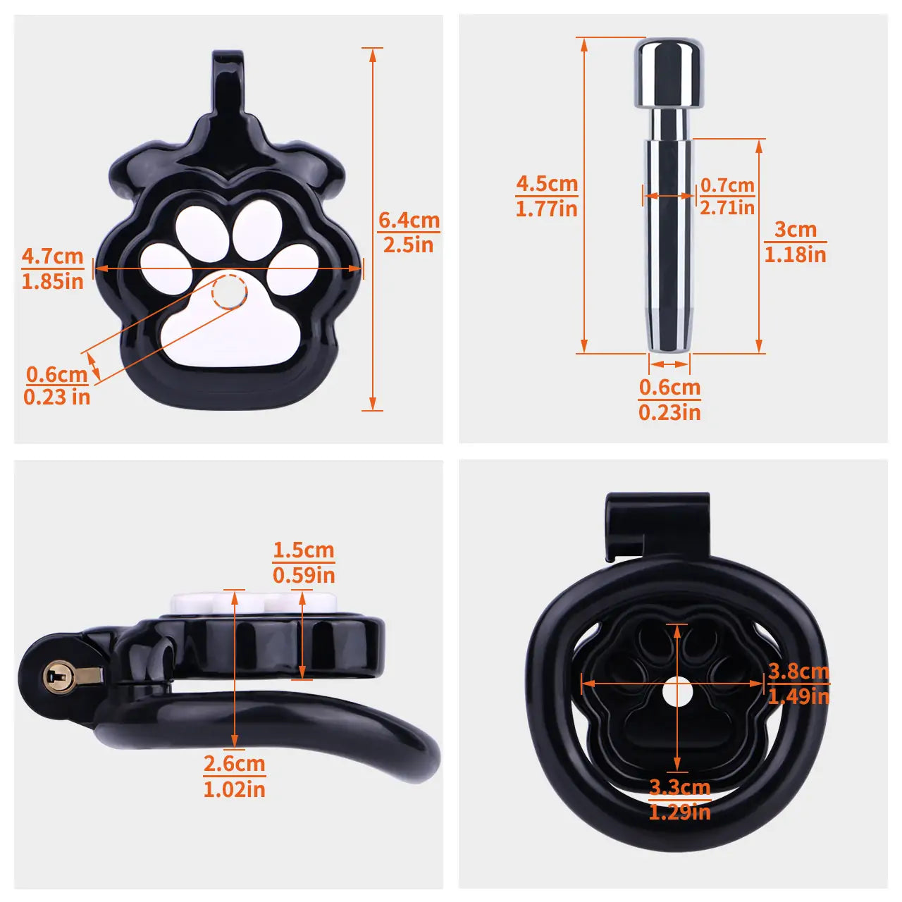Cat Paw Resin Male Chastity Cage