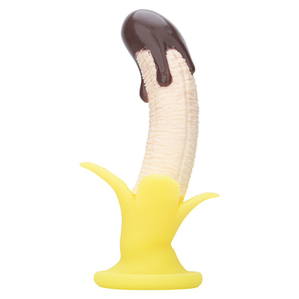 Chocolate-Dipped Banana Silicone Dildo and Anal Toy