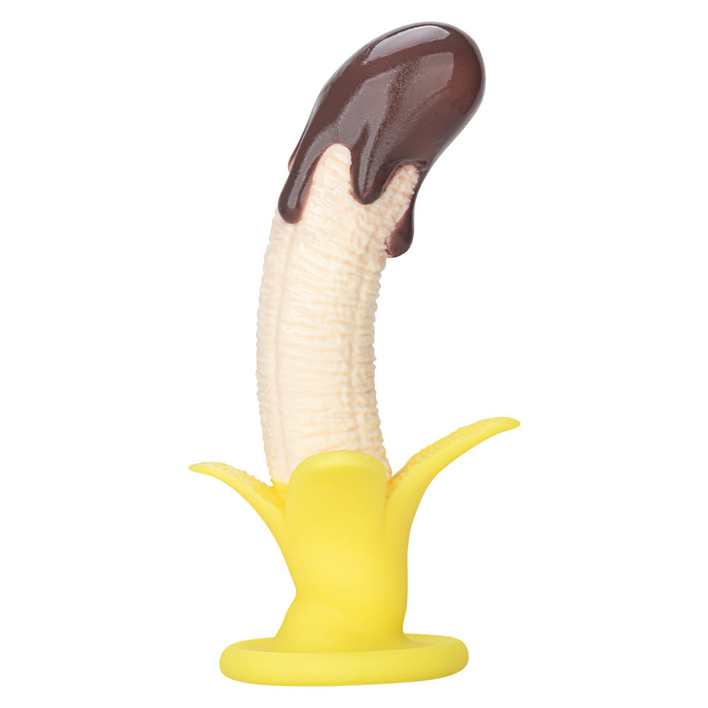Chocolate-Dipped Banana Silicone Dildo and Anal Toy