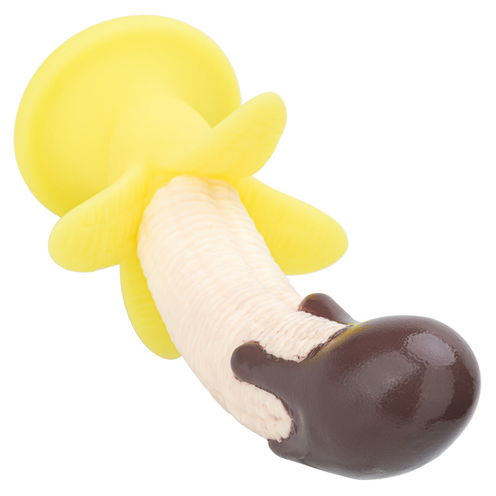 Chocolate-Dipped Banana Silicone Dildo and Anal Toy