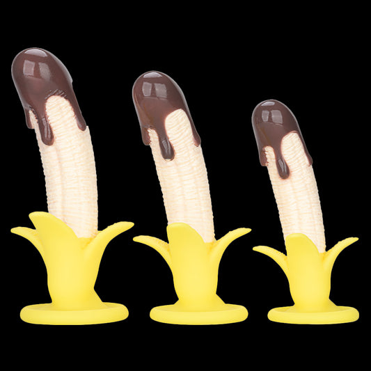 Chocolate-Dipped Banana Silicone Dildo and Anal Toy