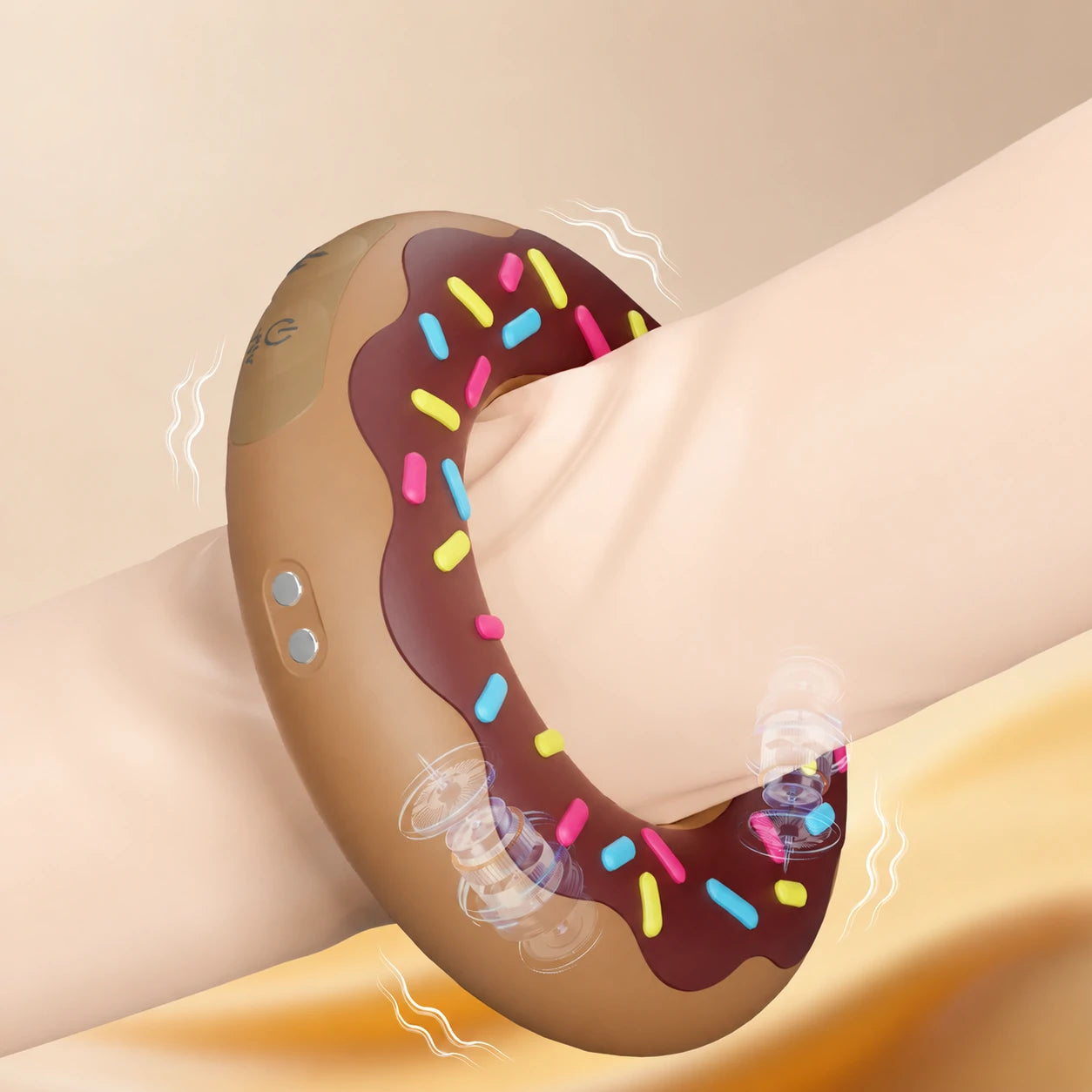 Chocolate Donut Heated Vibrating Cock Ring