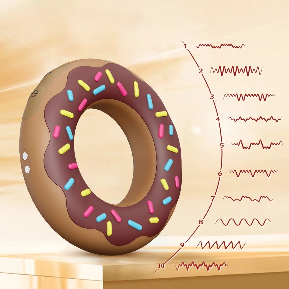 Chocolate Donut Heated Vibrating Cock Ring