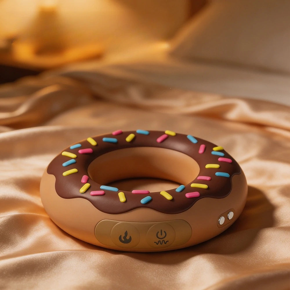Chocolate Donut Heated Vibrating Cock Ring