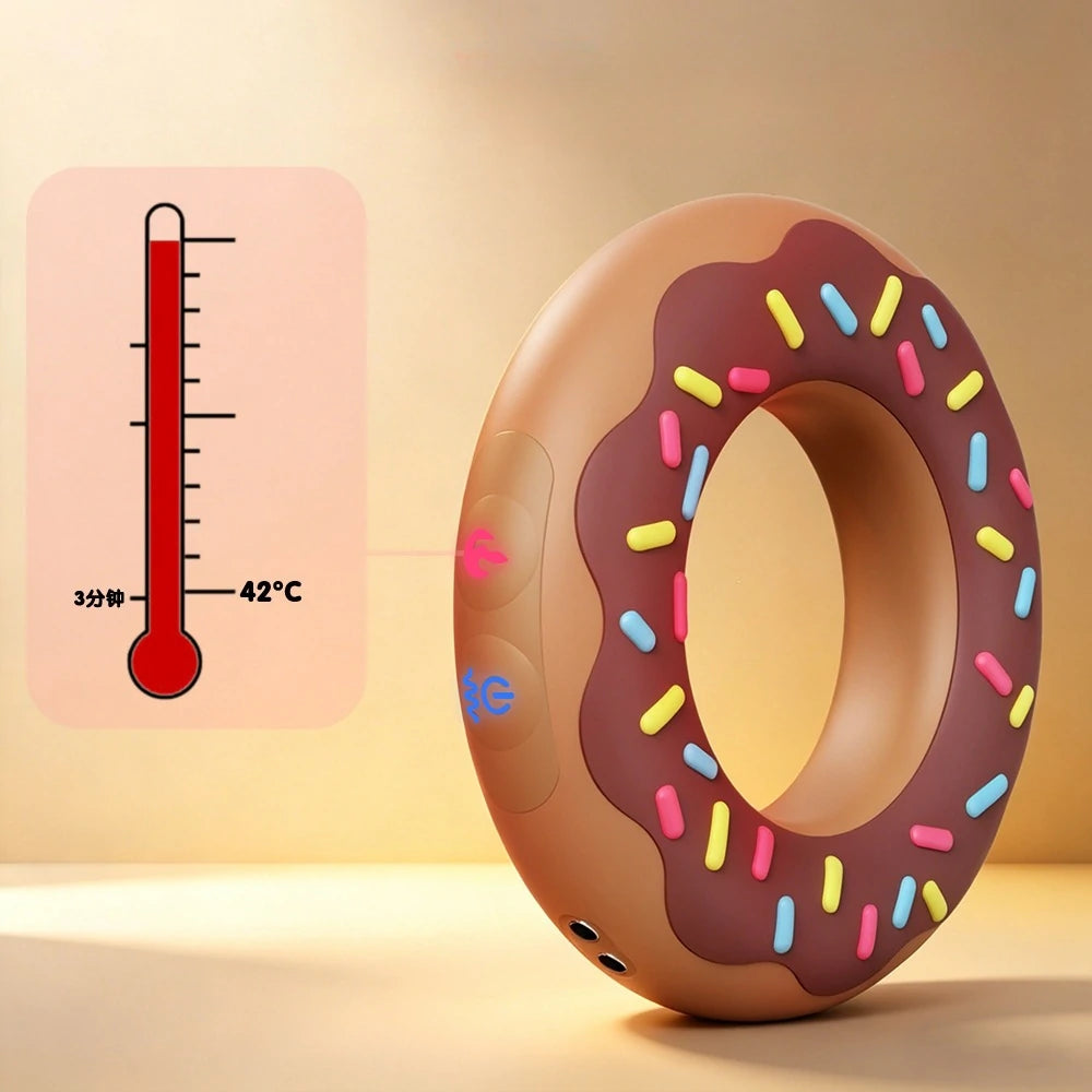 Chocolate Donut Heated Vibrating Cock Ring