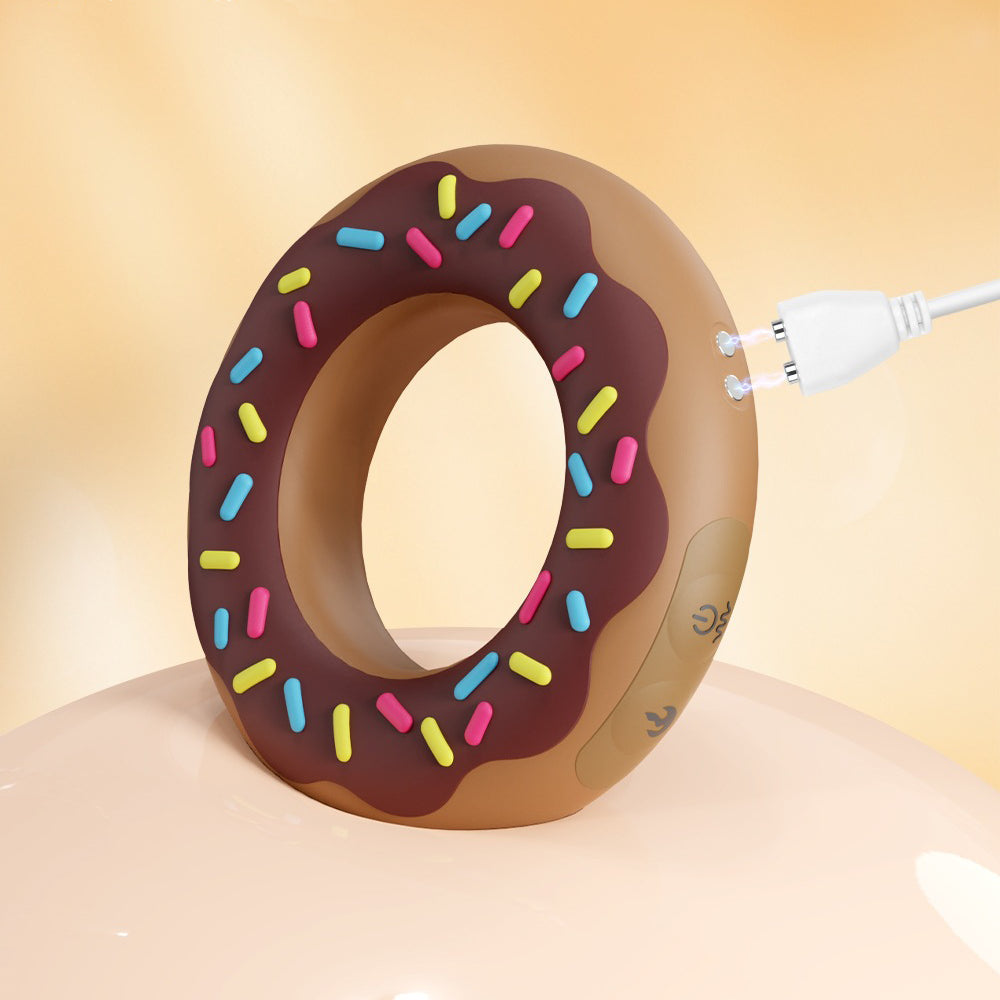 Chocolate Donut Heated Vibrating Cock Ring