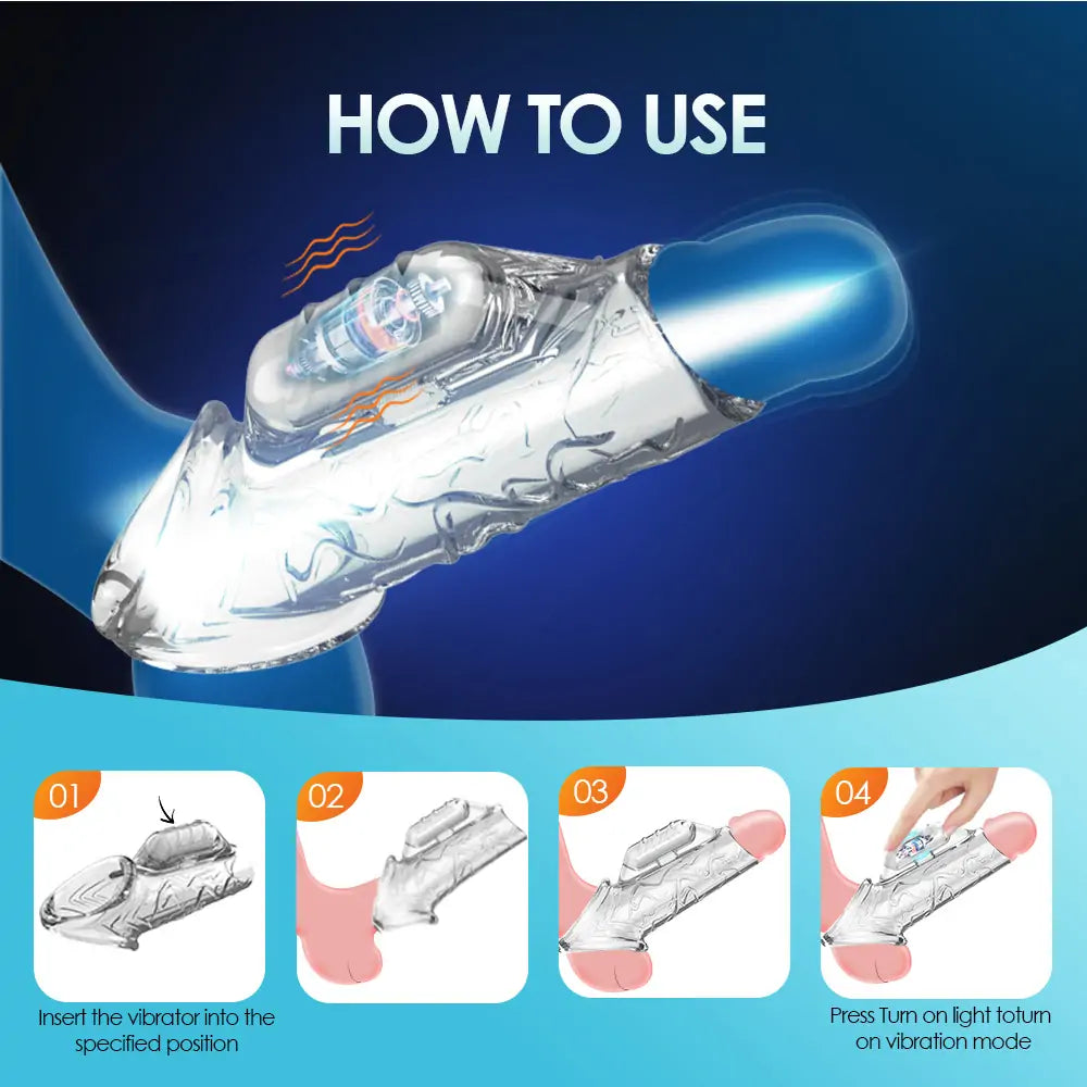 Clear Cock Ring Enhancer Sleeve