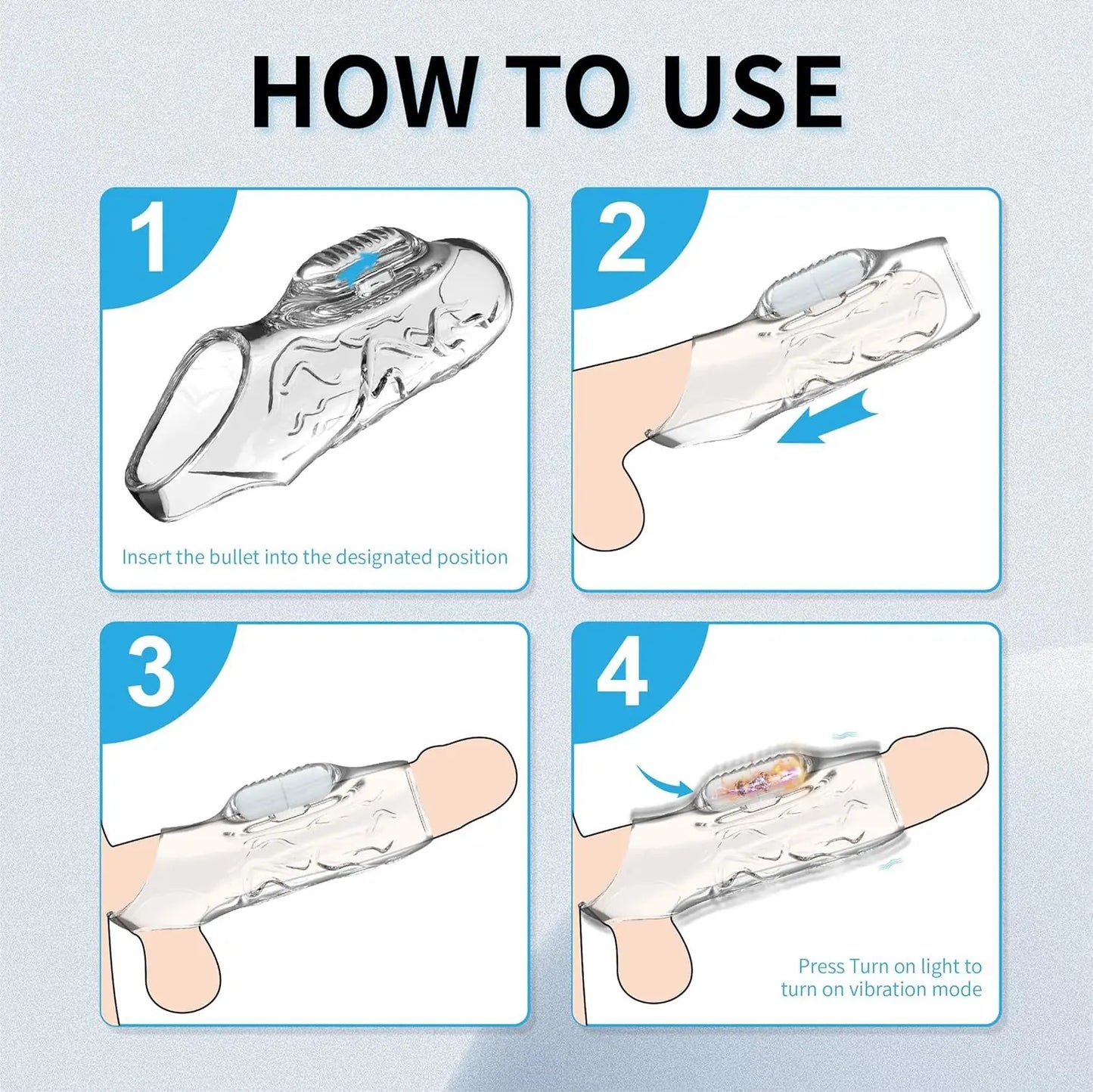 Clear Cock Ring Enhancer Sleeve