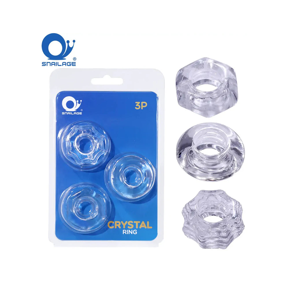 Clear Cock Ring Trio Set