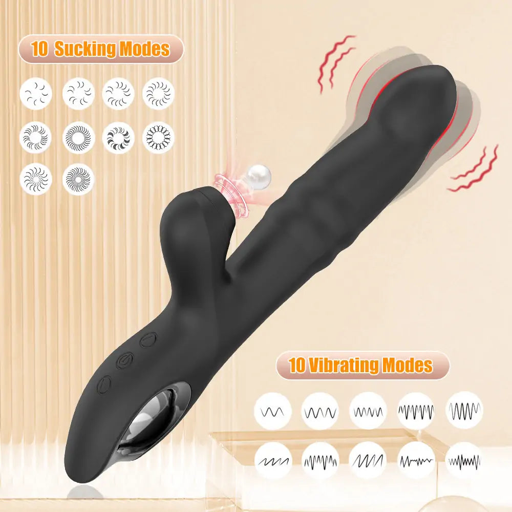 Climax Thrills Vibrating Dildo Sucking Massager