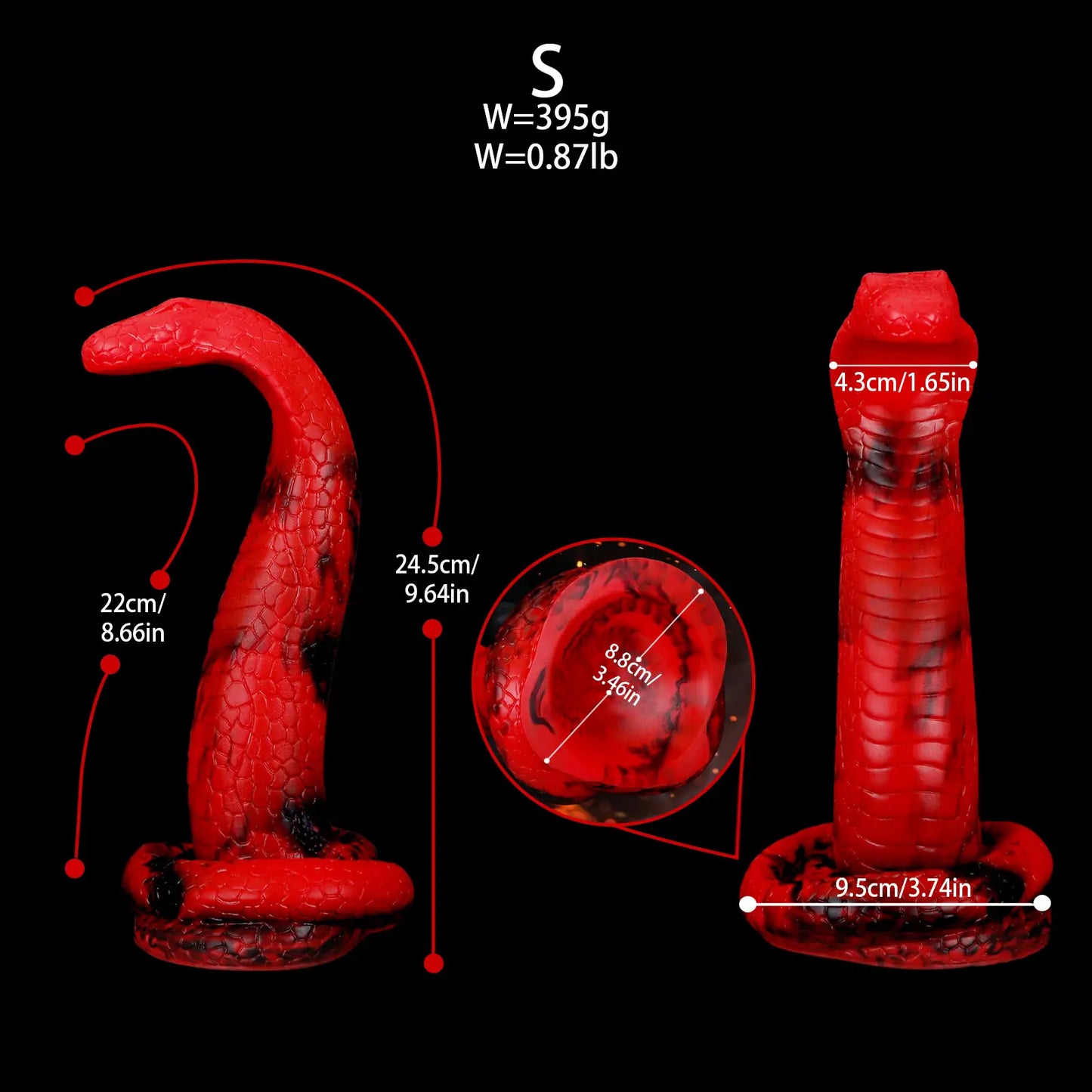 Cobra Dildo 9 Inches Fantasy Snake Toys