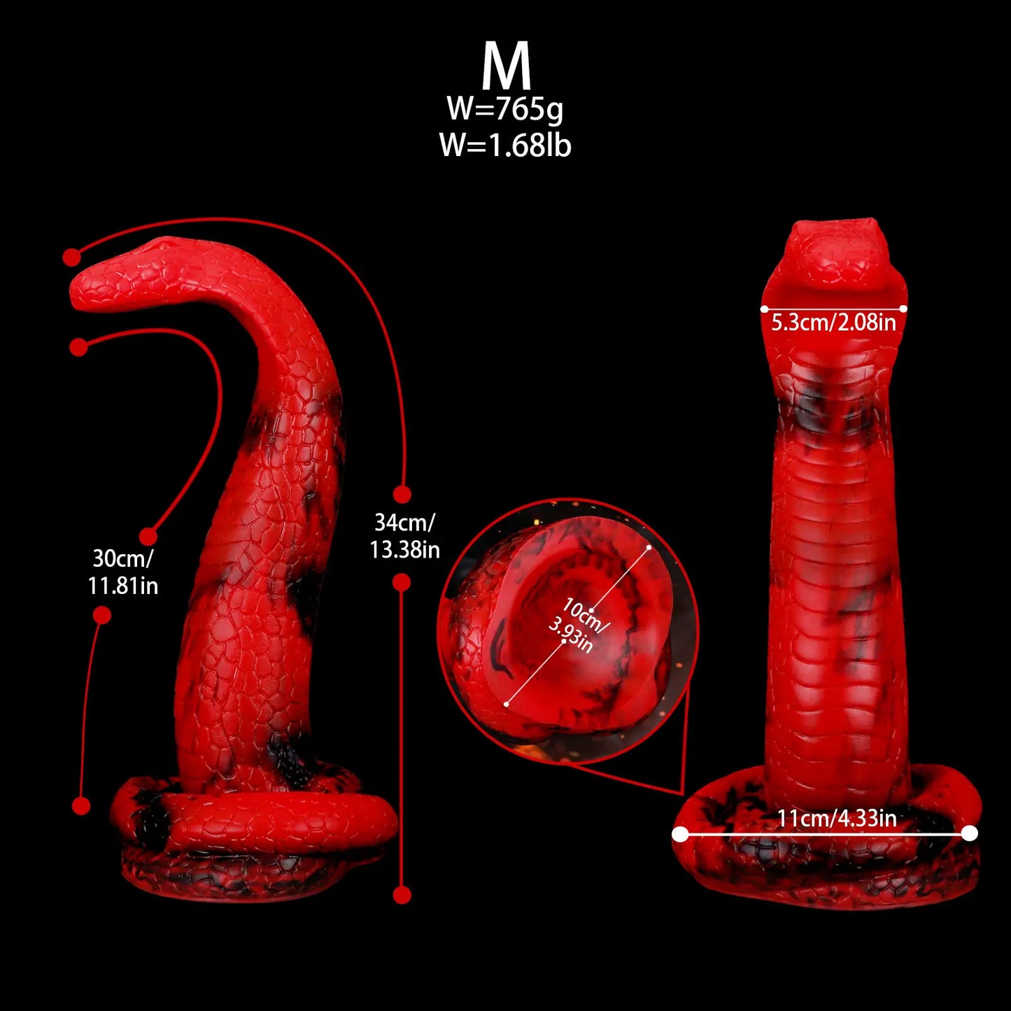 Cobra Dildo 9 Inches Fantasy Snake Toys