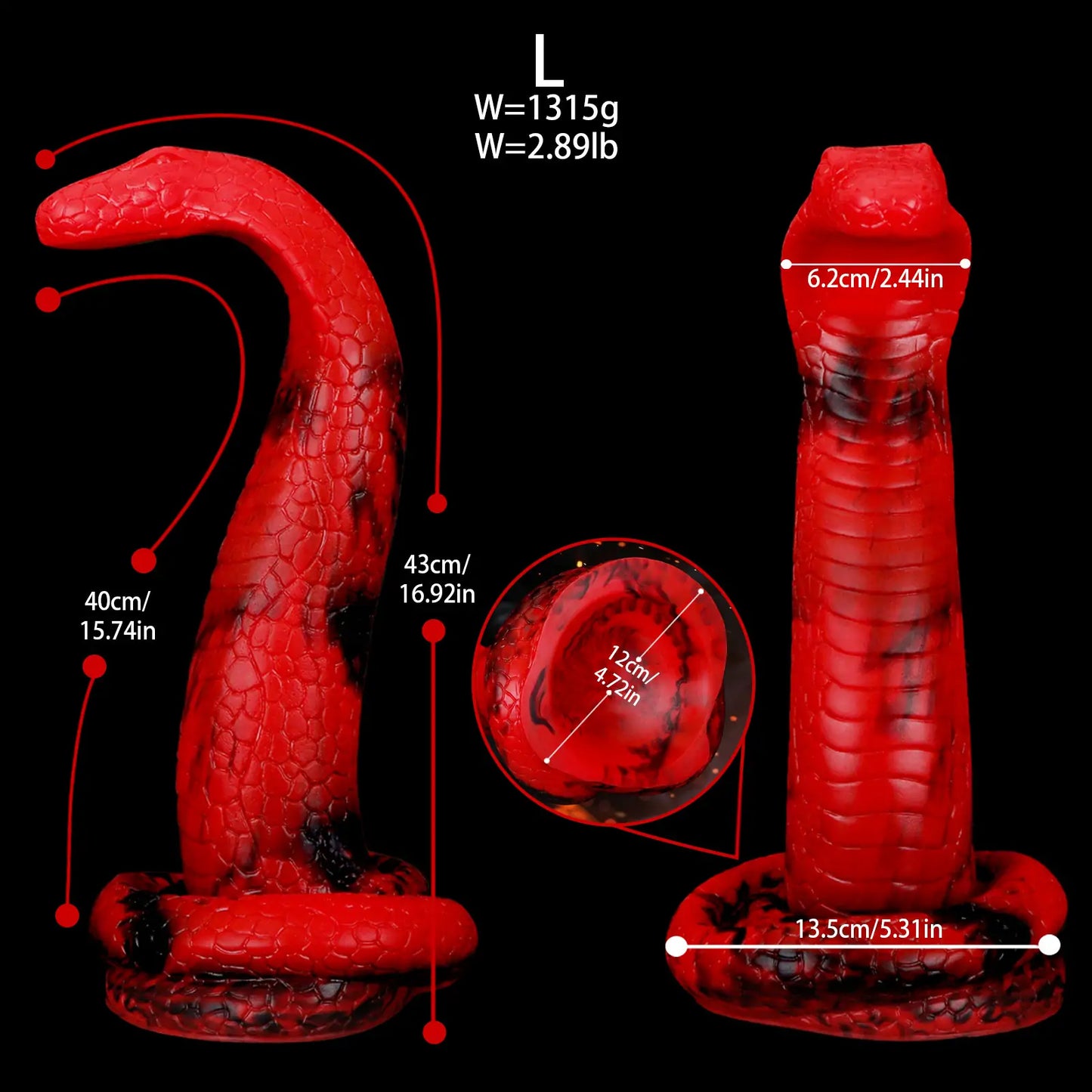 Cobra Dildo 9 Inches Fantasy Snake Toys