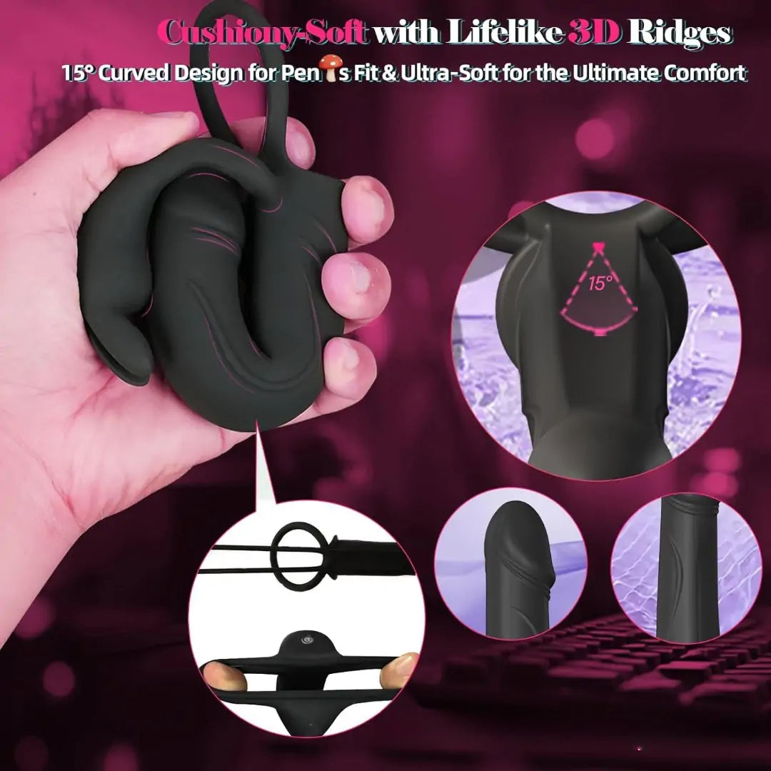 Cock Ring Dildo with 10 Vibration Modes