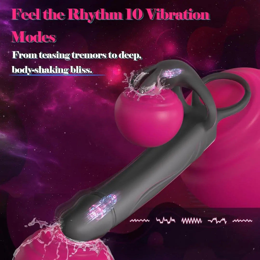 Cock Ring Dildo with 10 Vibration Modes