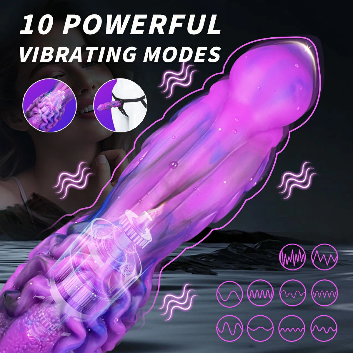 Cosmic Alien Thrusting Vibrator Dildo 9.4 Inches