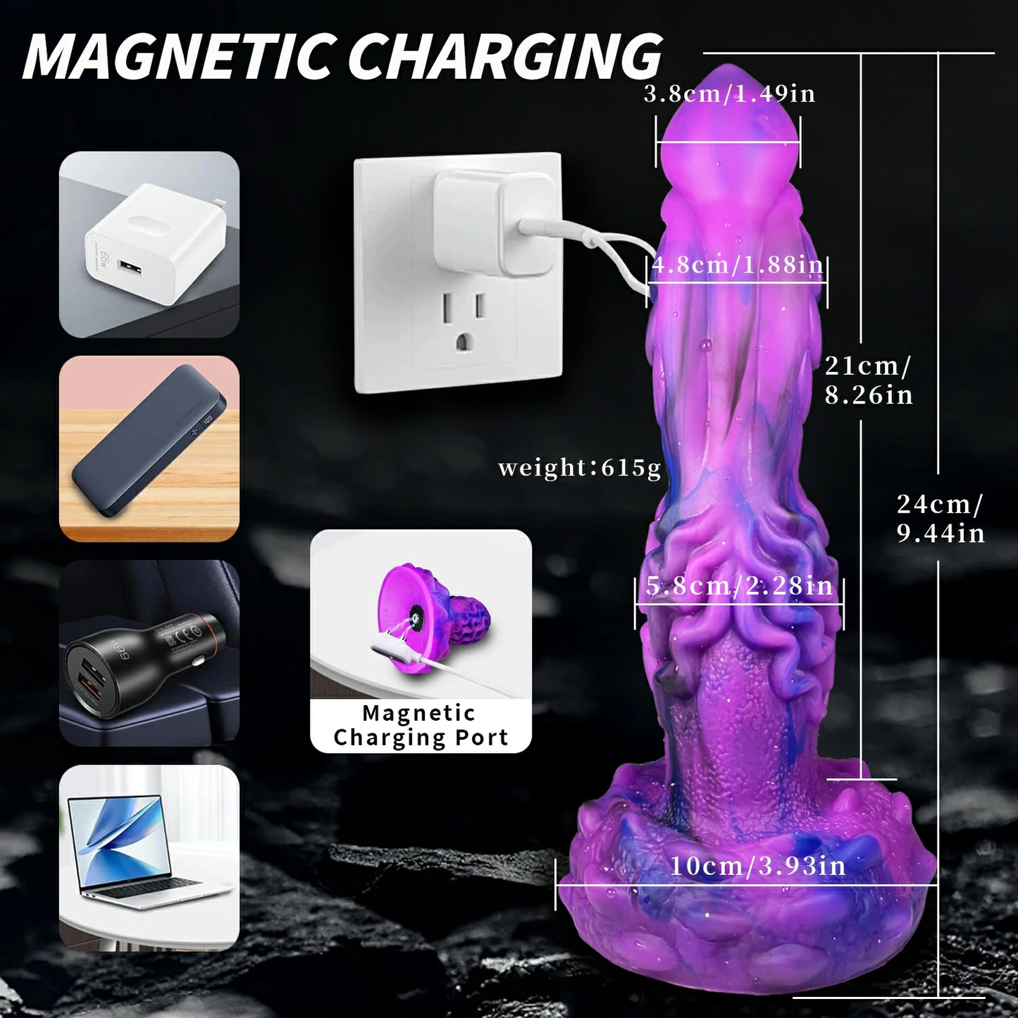 Cosmic Alien Thrusting Vibrator Dildo 9.4 Inches