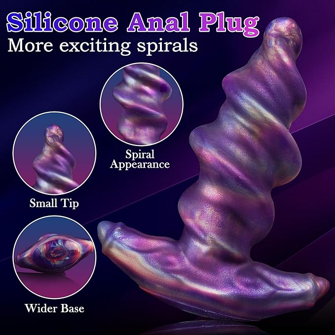 Cosmic Spiral Silicone Butt Plug