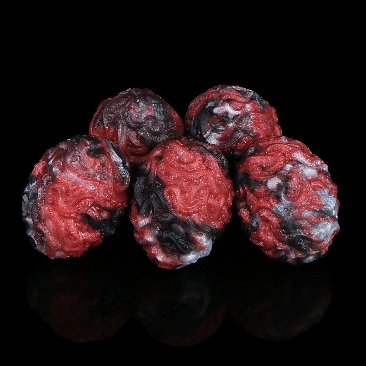 Crimson Abyss Egg – Chained Silicone Anal Plug