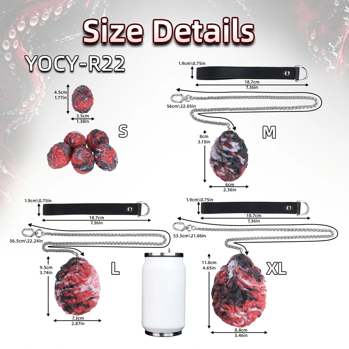 Crimson Abyss Egg – Chained Silicone Anal Plug