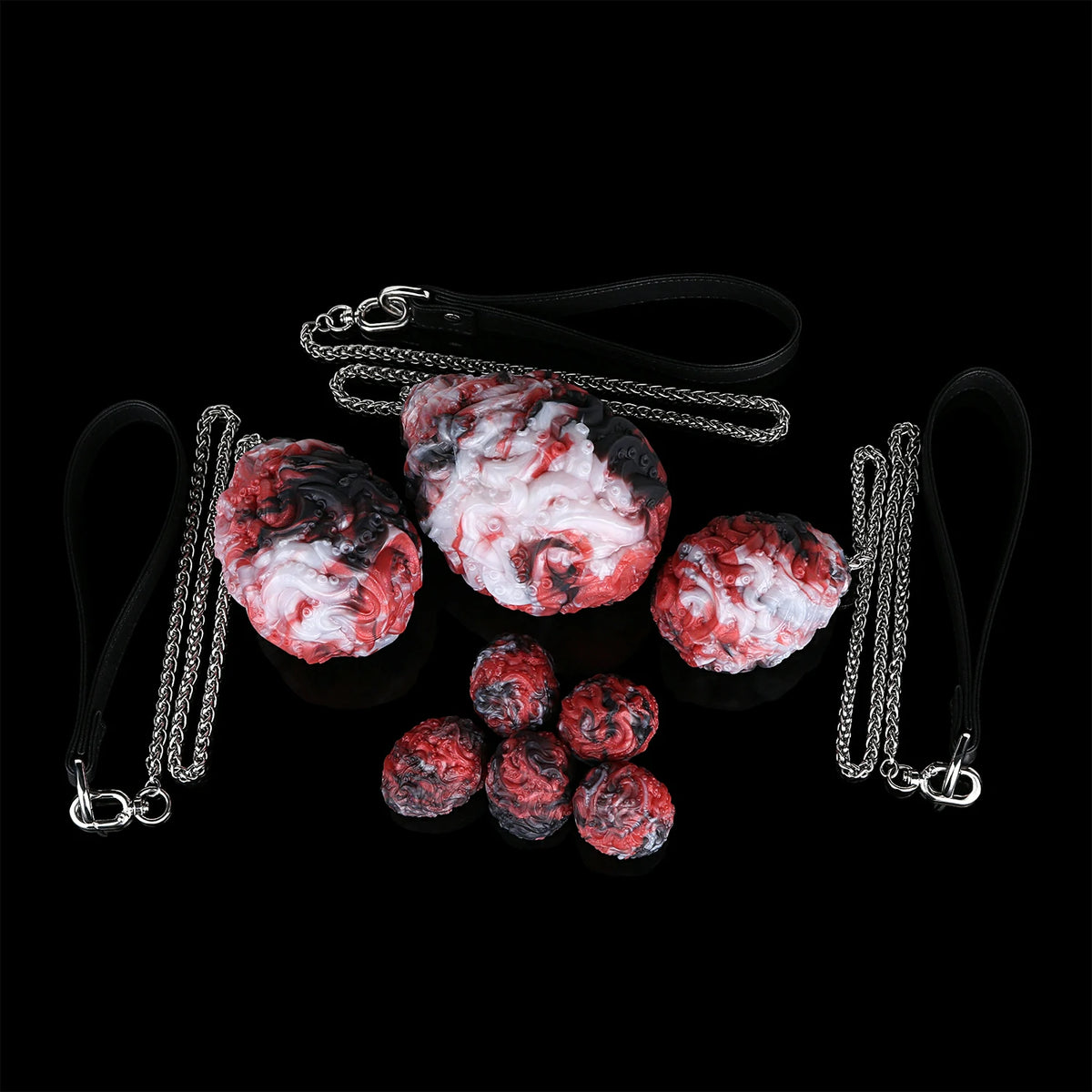 Crimson Abyss Egg – Chained Silicone Anal Plug