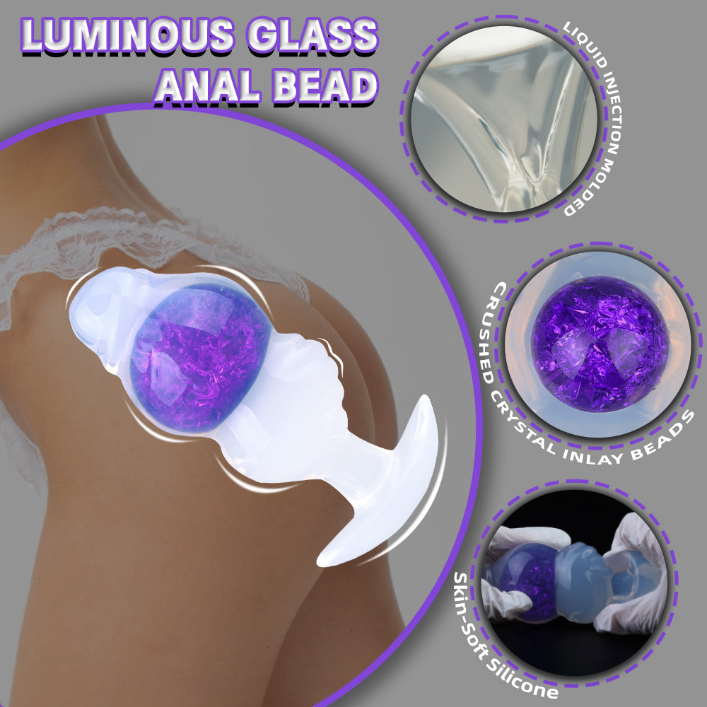 Crystal Glow Anal Beads Plug – 5.6 Inches
