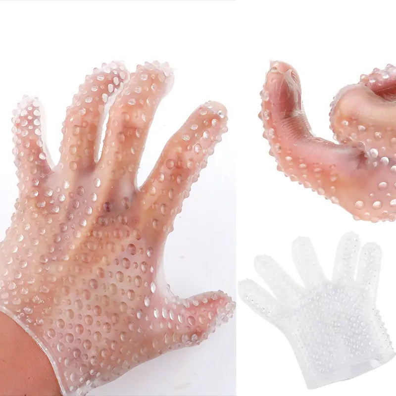 Crystal – Ribbed Transparent Fisting Gloves