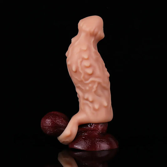 Curved Silicone Bumpy Vibrating Penis Sleeve