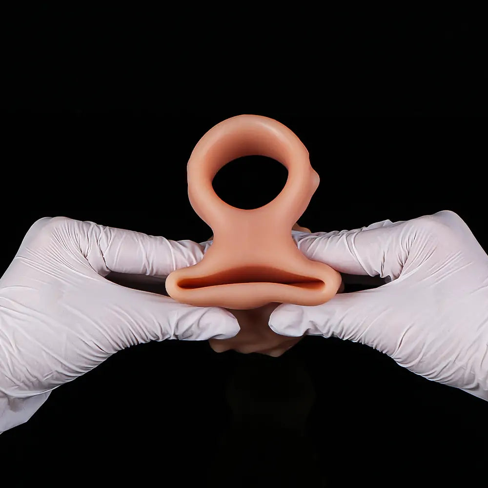 Curved Silicone Bumpy Vibrating Penis Sleeve
