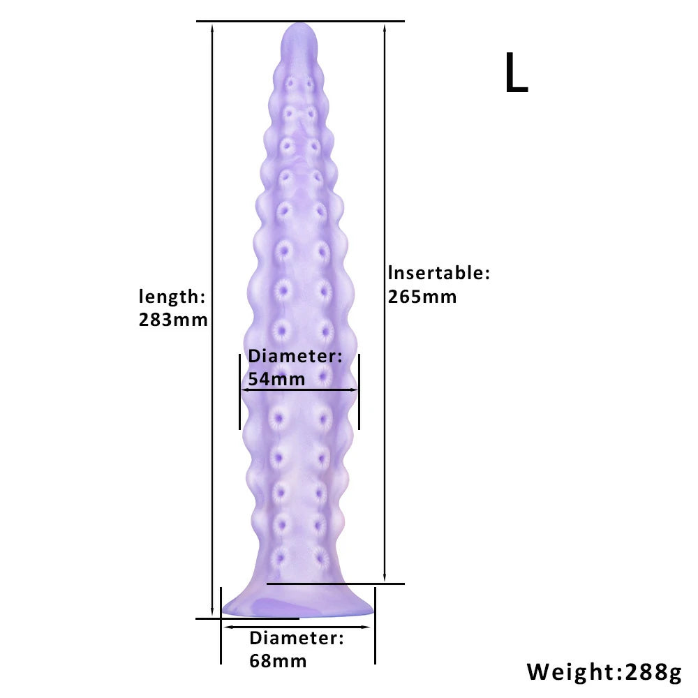 Curved Alien Octopus Tentacle Dildo 7.8 Inches