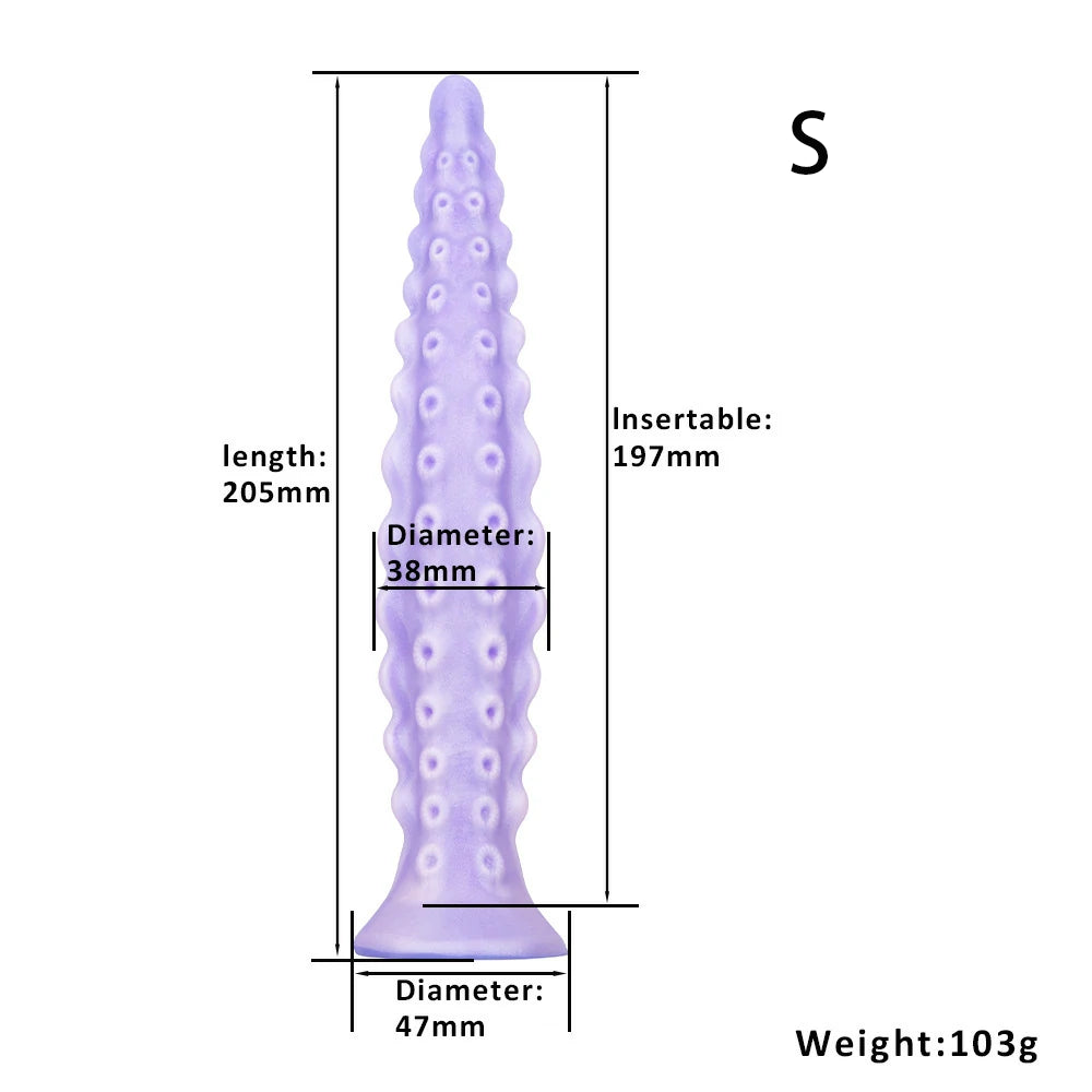 Curved Alien Octopus Tentacle Dildo 7.8 Inches