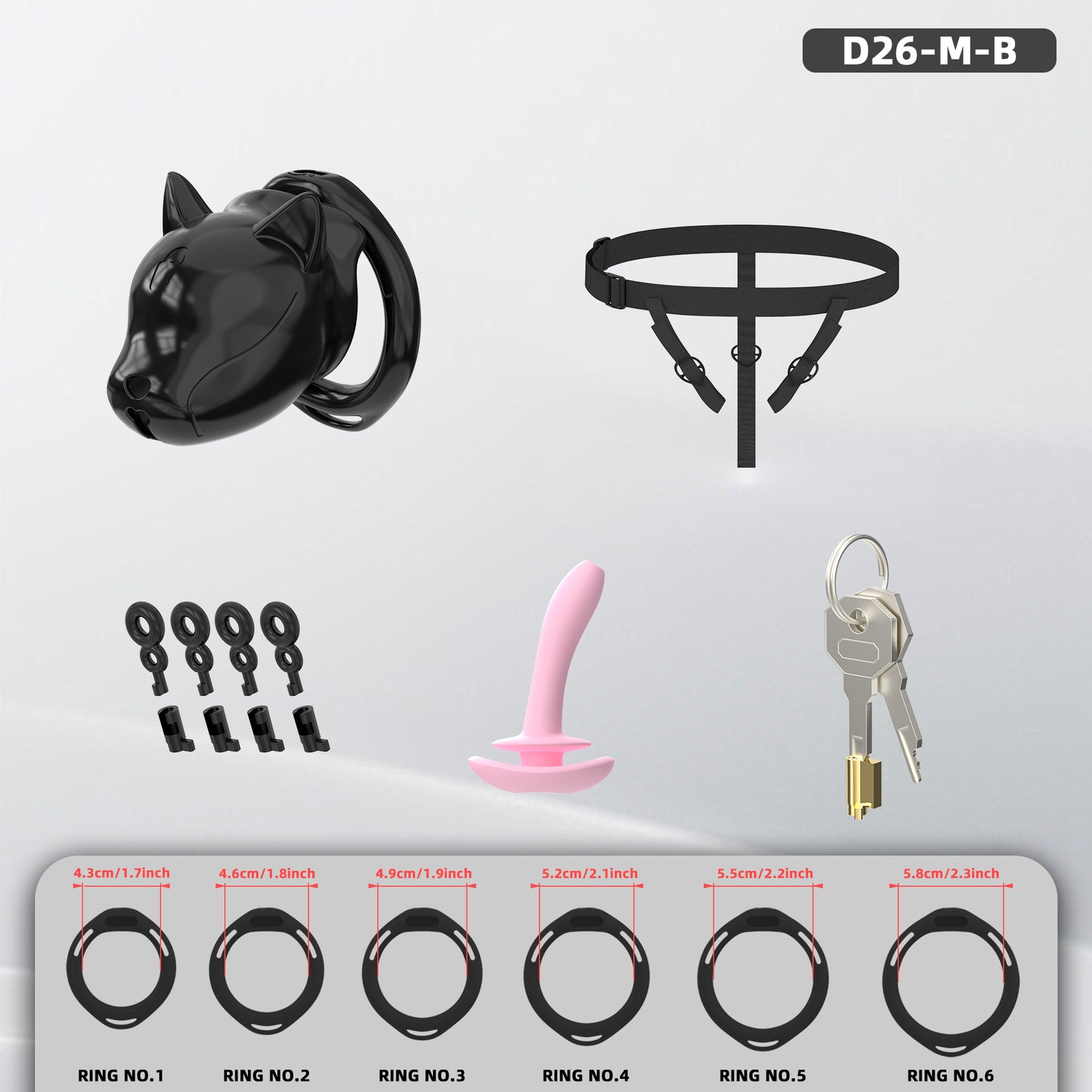 Anesidora Dog Head Male Chastity Cage Set