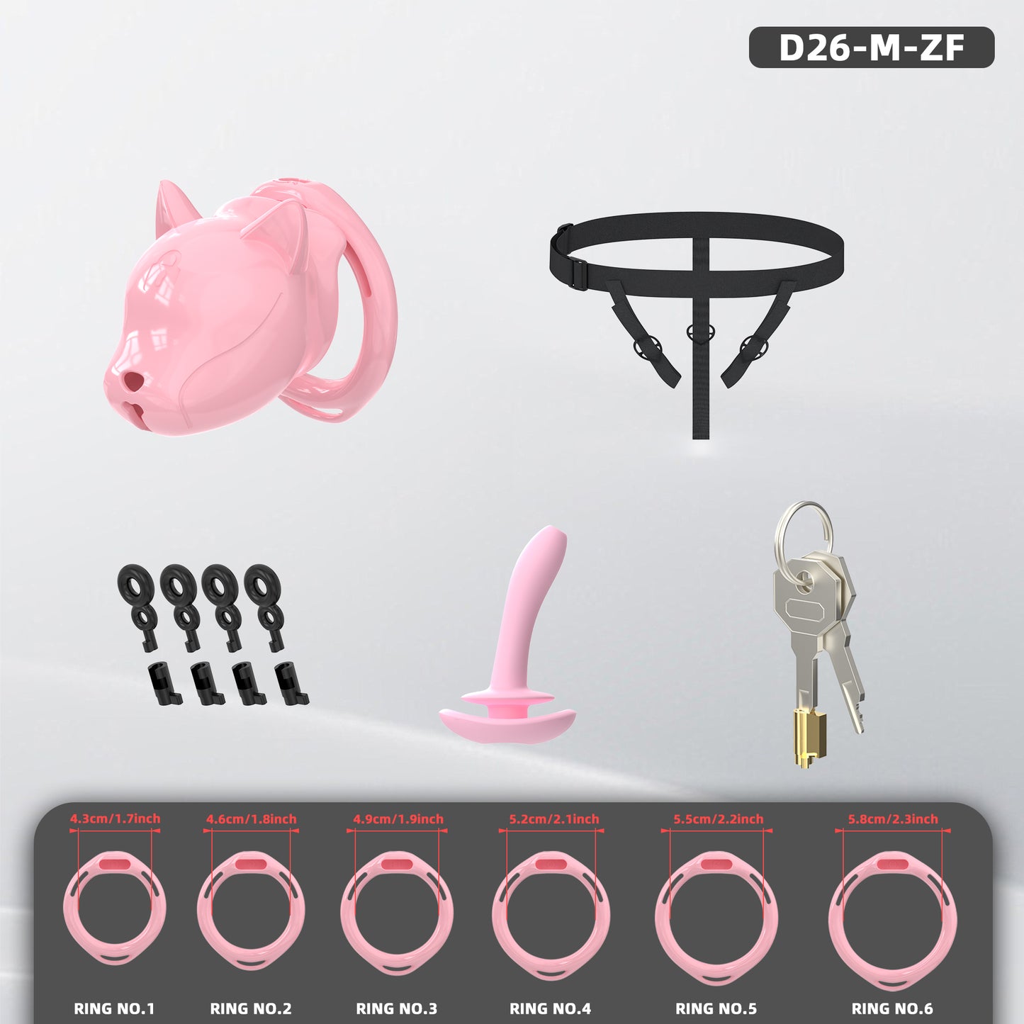 Anesidora Dog Head Male Chastity Cage Set