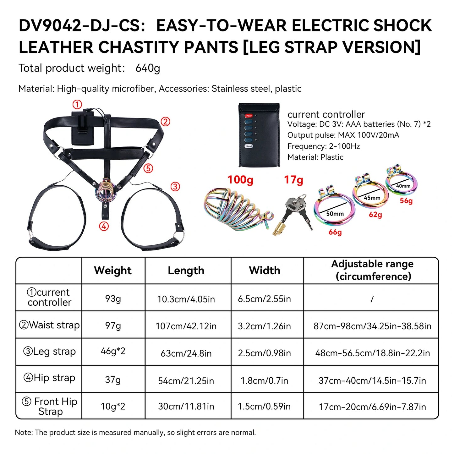 Electro-Stimulation Leather Chastity Belt
