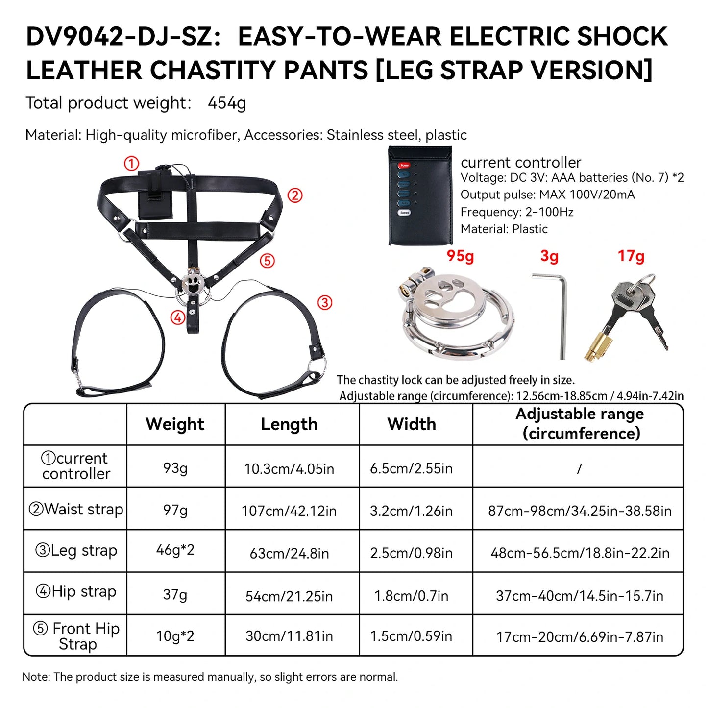 Electro-Stimulation Leather Chastity Belt