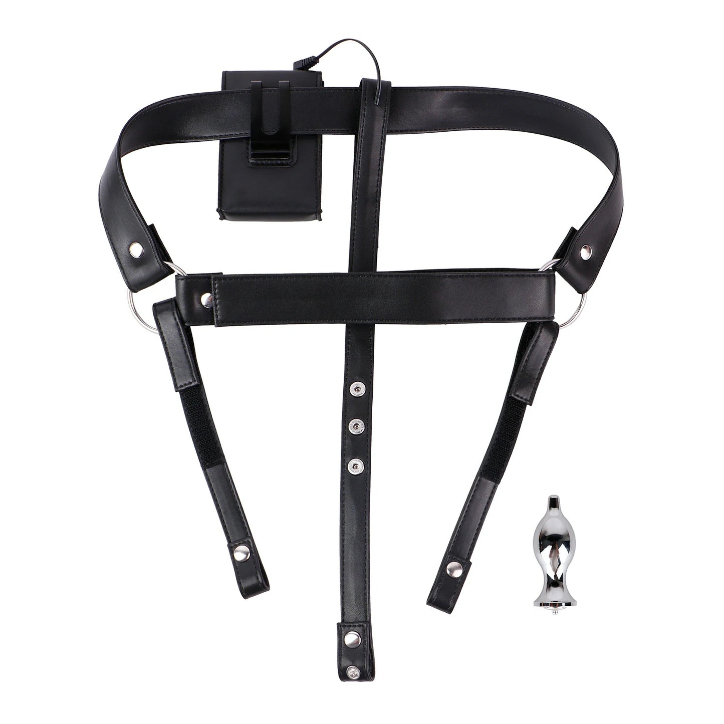 Adjustable Electric Shock Anal Plug Chastity Belt