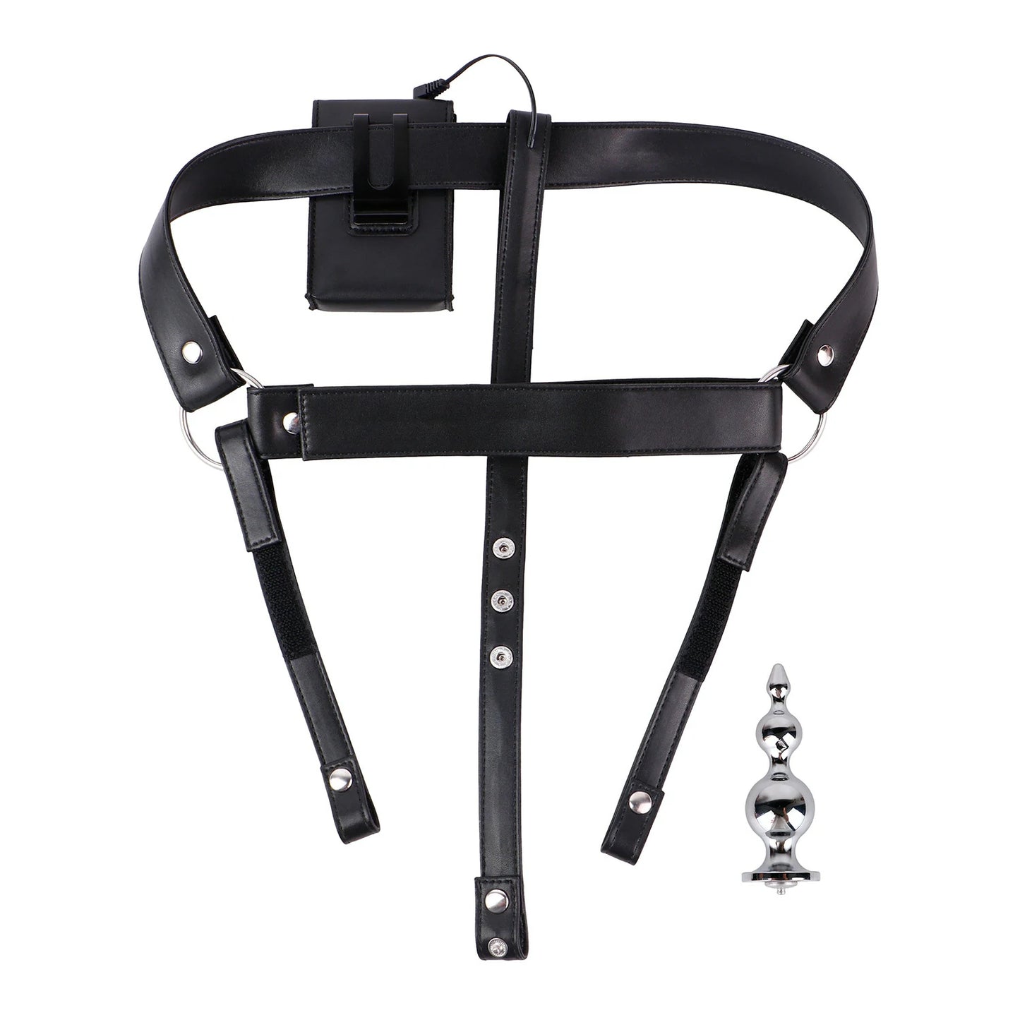 Adjustable Electric Shock Anal Plug Chastity Belt